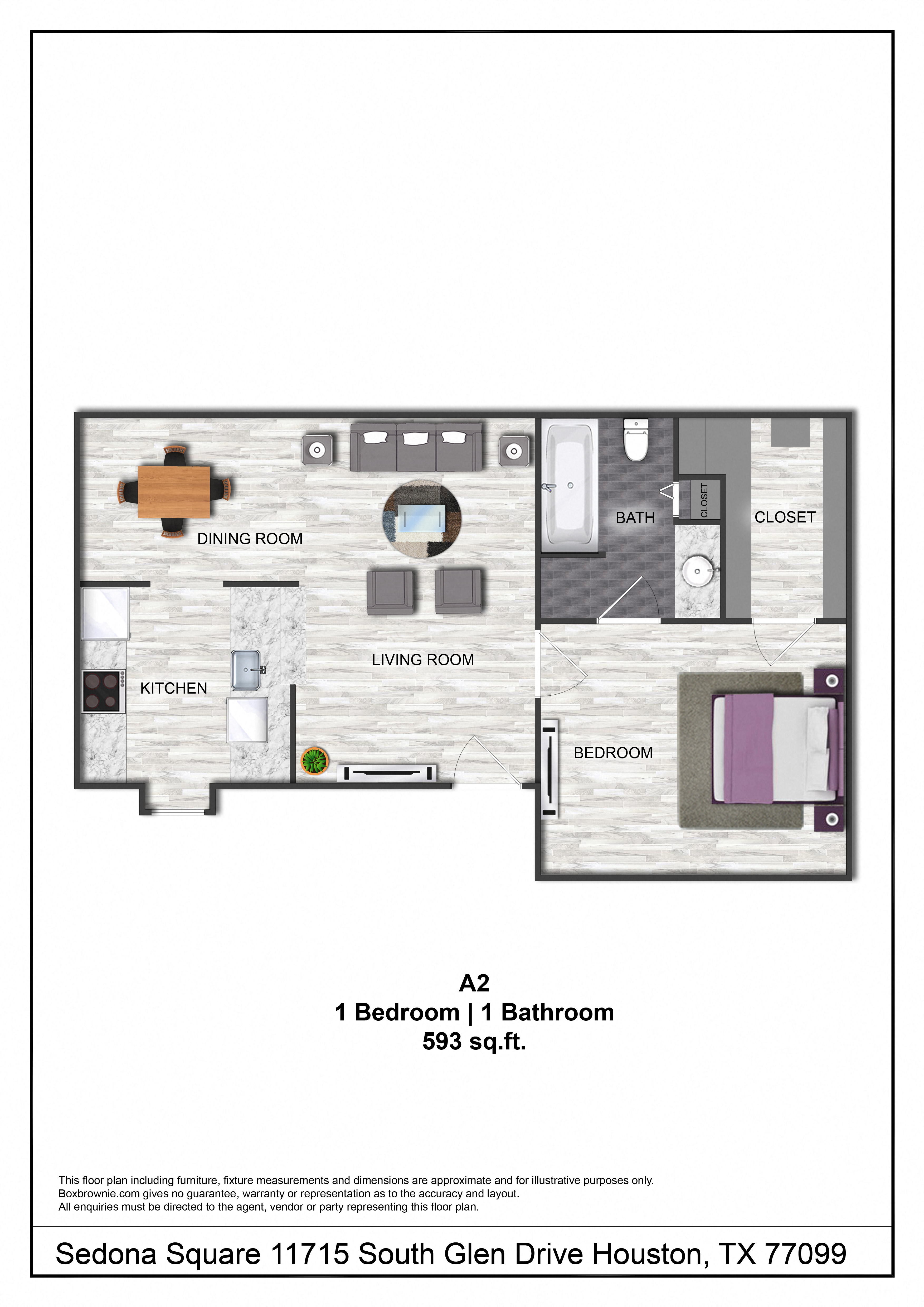 1 bed 1 bath sedona square